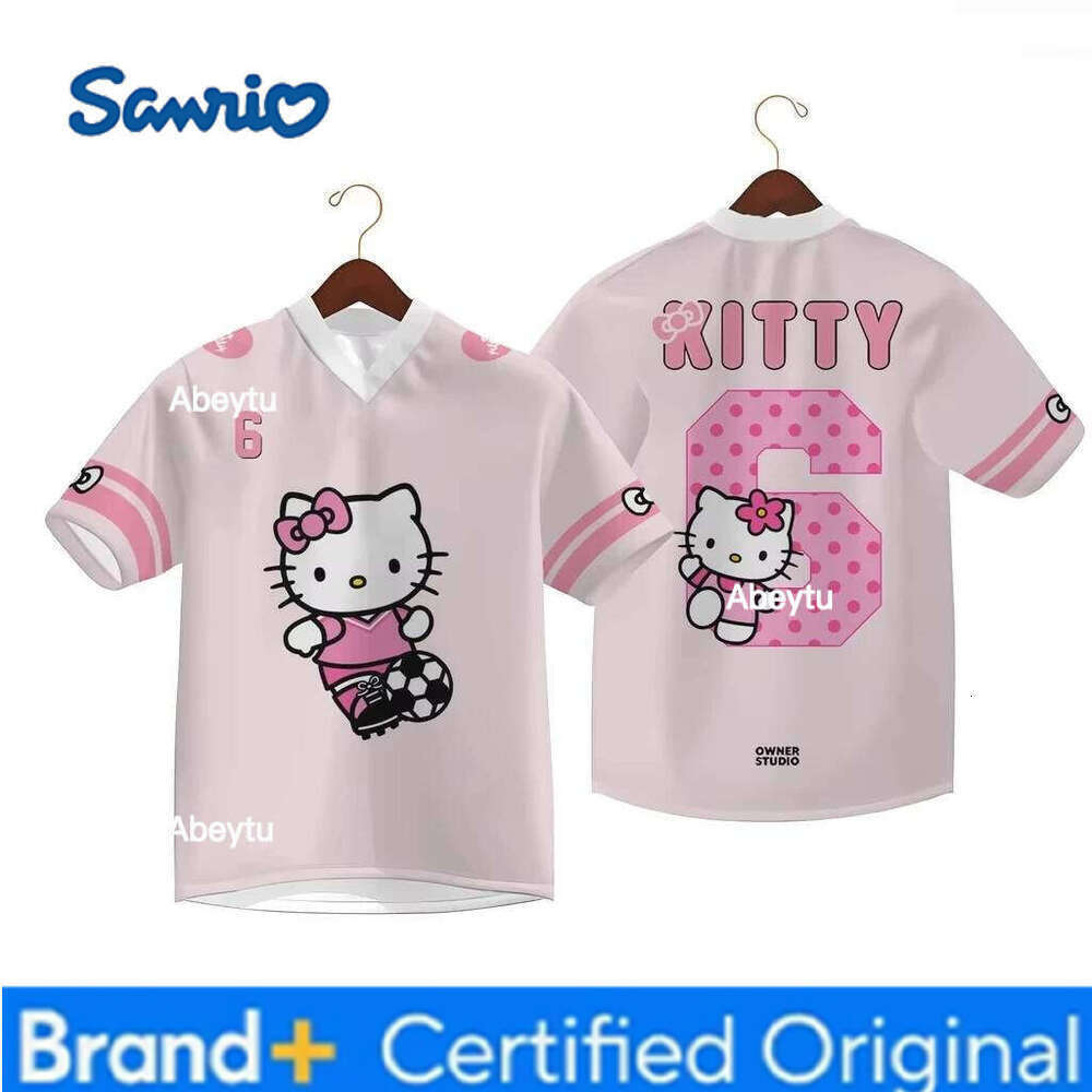 Sanrio 25 New Hello Kitty Kids Women's Short Sleeve Tee Casual 3D Printed Summer Cute Unisex Jersey Sport Top Men T-Shirt H260120