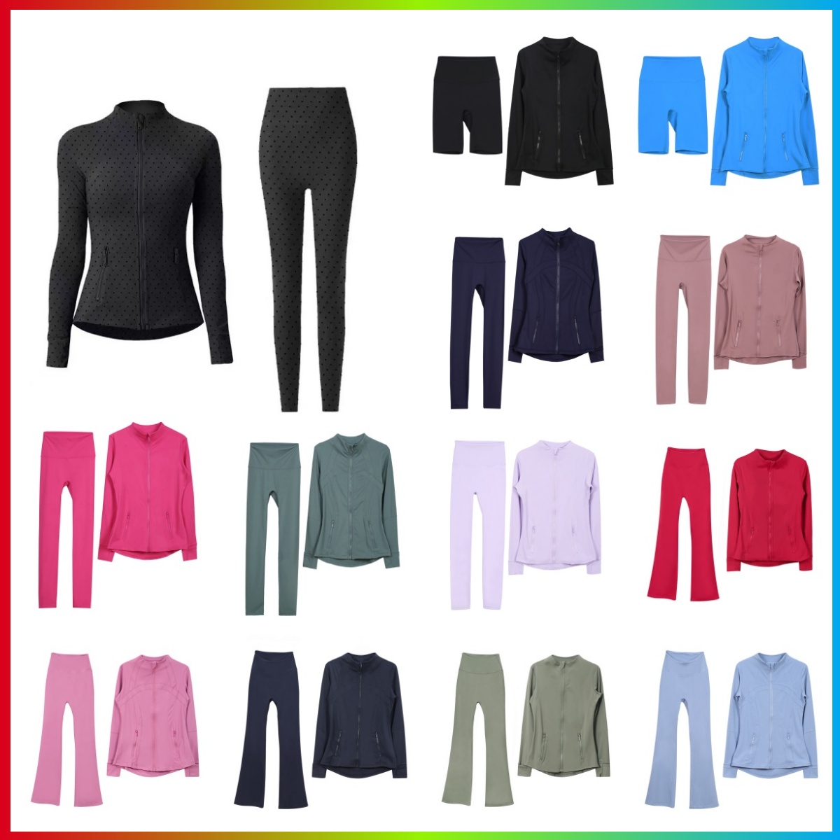 Workout set Women Yoga Sets jackets shorts leggings Define Gold Zipper Workout Fitness sets Sports Coat Elastic Sportswear Outfits Pants