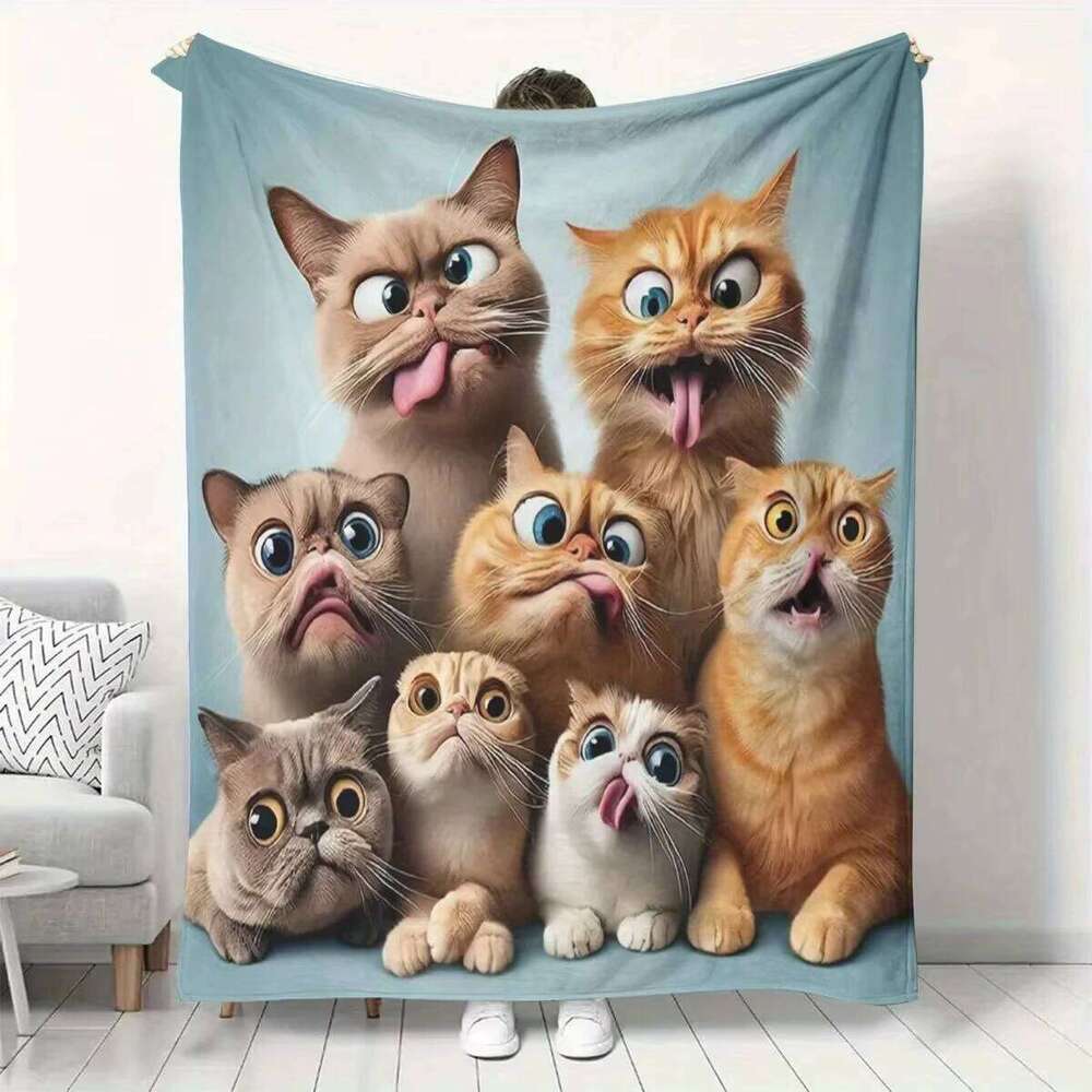 Funny Pet Soft Comfortable. It Is a Cat Blanket Suitable For Living Rooms, Bedrooms And Travel. W260120