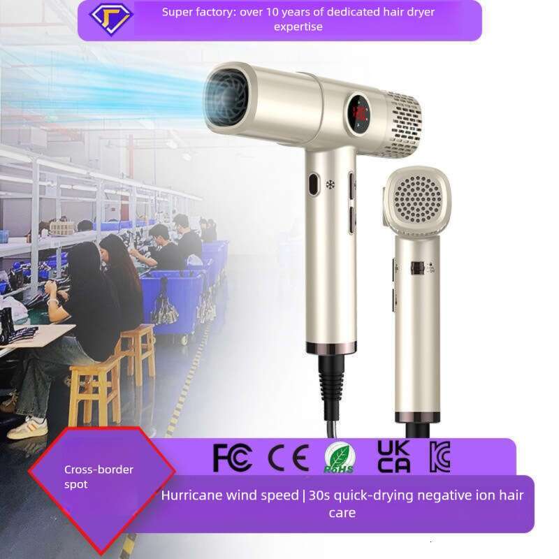 Famous Brand Cross Border High Speed Negative Ion Constant Temperature Care T Type Lightweight Brushless Salon Household Hair Dryer CKS