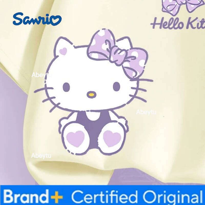 Sanrio Summer Baby Girls 100% Cotton Clothes Kid Children Cute Hello Kitty Printed T-shirts Cartoon Short Sleeve Top Outfits H2601201