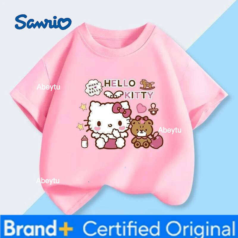 Sanrio Summer Hot Sale Cinnamoroll Kids T-shirt Comfort Loose Breathable Machine Washable Low Maintenance Tops H2601201