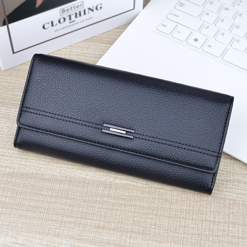 Ladies Wallet Long Multi-Card Slot Card Holder Soft Leather Wallet Simple Fashion Large Capacity 3-Fold Clutch Luxury Wallet Multi-Function Men's