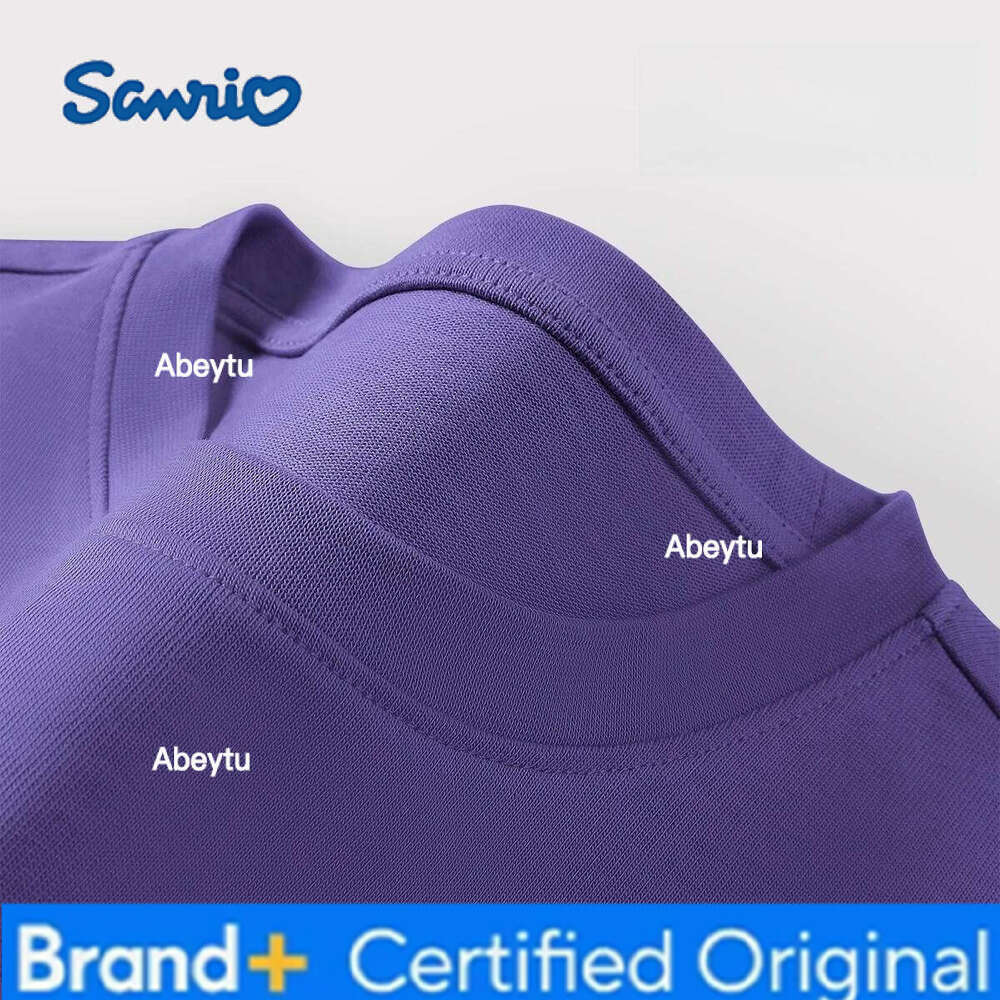 Sanrio Teen Children Sweet Cartoon KUROMI Print Top Kids Clothes Summer Fashion T-shirt Baby Girls Cute Short Sleeve H260120