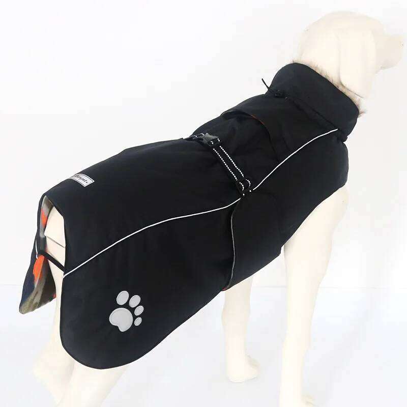 Famous brand Waterproof Large Jacket Winter Clothes Pets Fleece Clothing Warm Windproof Coat For Big Dogs Black Red Dog supplies pupakaIK