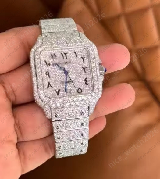 2026 NEW Designer 10A Wristwatch Moissanite Diamond Iced Out Mens Watch Diamond Cartiline Watch Stainless Steel Shiny Sapphire Waterproof Sport Montre Luxury 1E3
