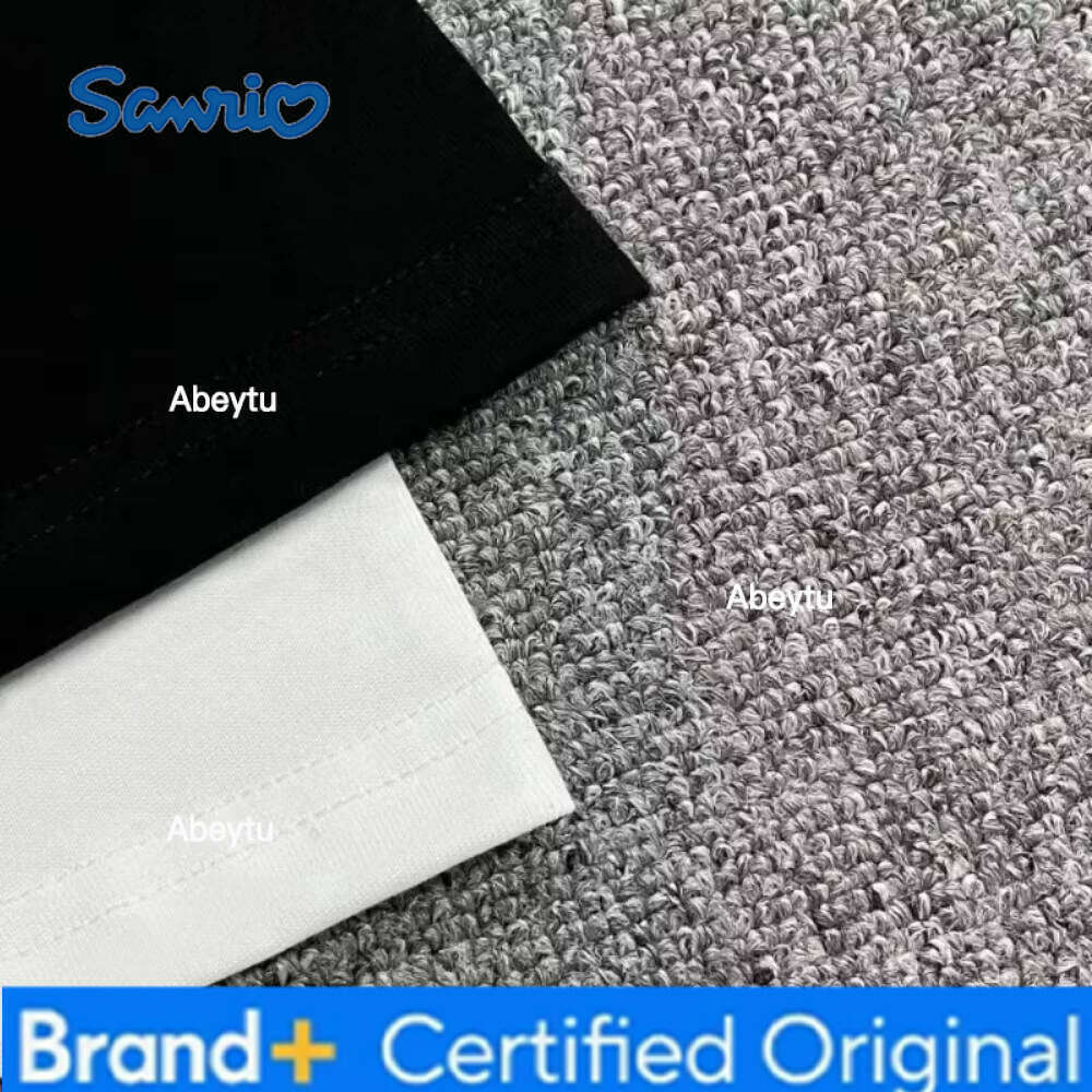 Sanrio MINISO Hello Kitty Cartoon Jiugongge Pattern Print Summer New Women's Peripheral Top Fashion Loose Casual Short-sleeved T-shirt H260120