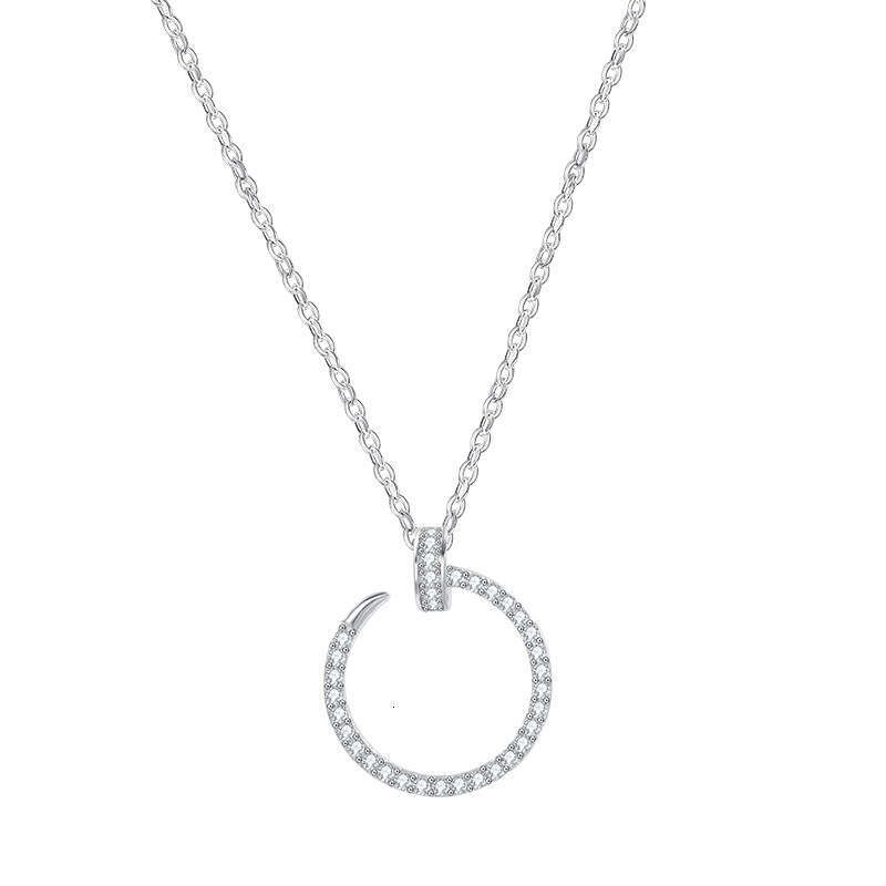 Necklace for Women Jewelry Full Zirconia Sparkling Collarbone Chain Niche High End Internet Celebrity Hot Item Nail Jewelry for Dating and Party