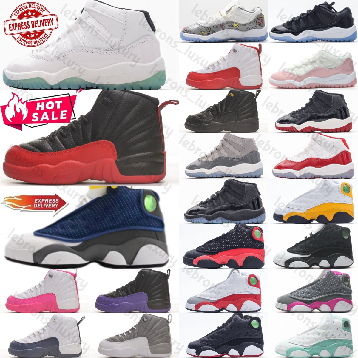 Cheery Kids Shoes Gamma Blue Anniversary Cool Grey Baby Boys Girls Black Sneakers Children Youth Toddlers Trainers Playoffs Flint Flu Game Royalty Taxi Purple Pink