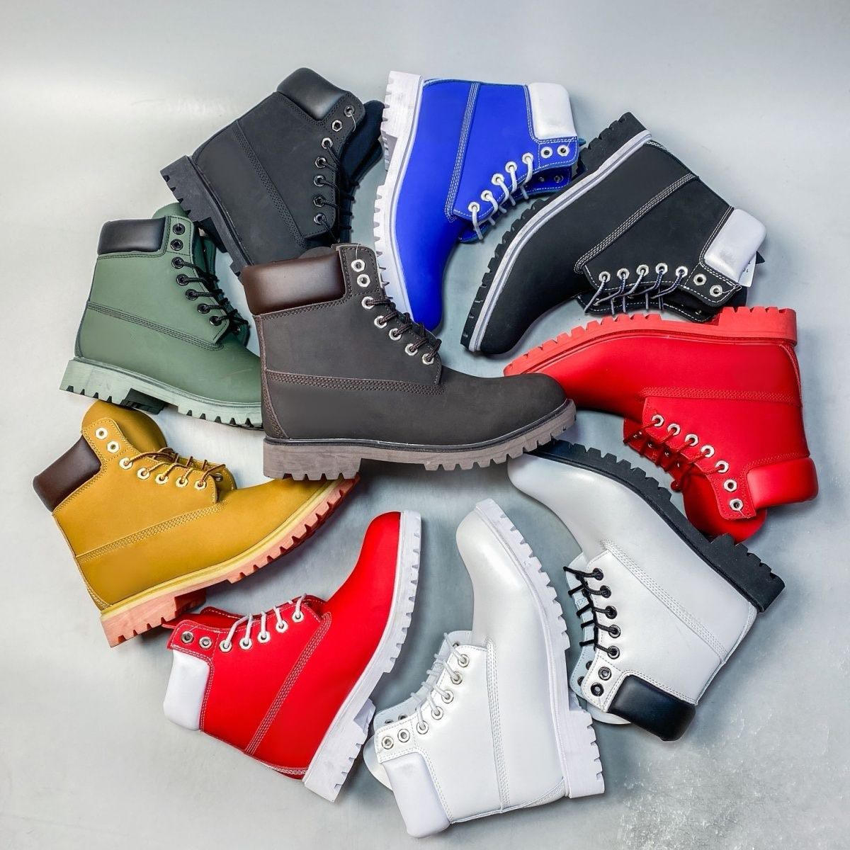 classic Outdoor Martin Orange boots Cowboy Blue Black Pink Hiking Water Booties Men Women Winter Shoes tan bottom Platform Ankle Boot dhgates shoe 36-46