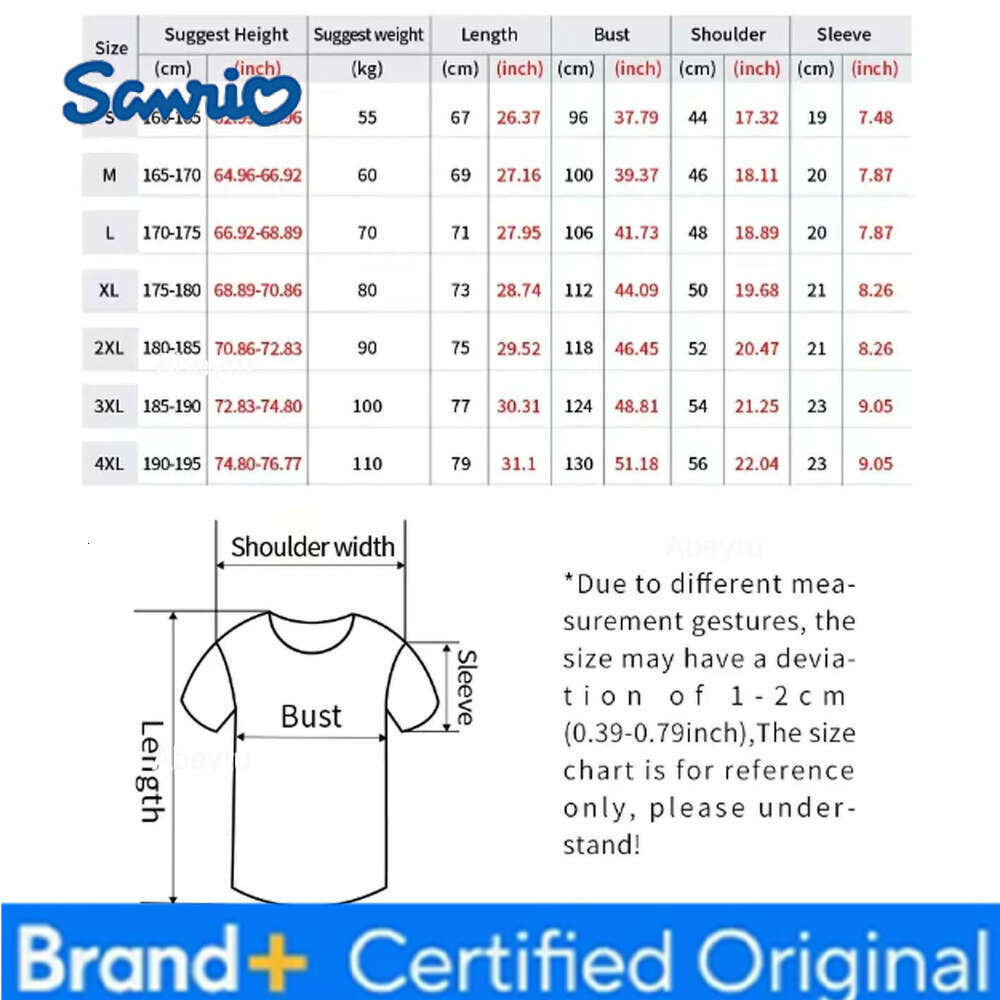 Sanrio MINISO Ashion Summer New HelloKitty Cartoon Cat Design Style Men Women T-Shirt Loose Fit Korean Version Age-Reducing Student Top H260120