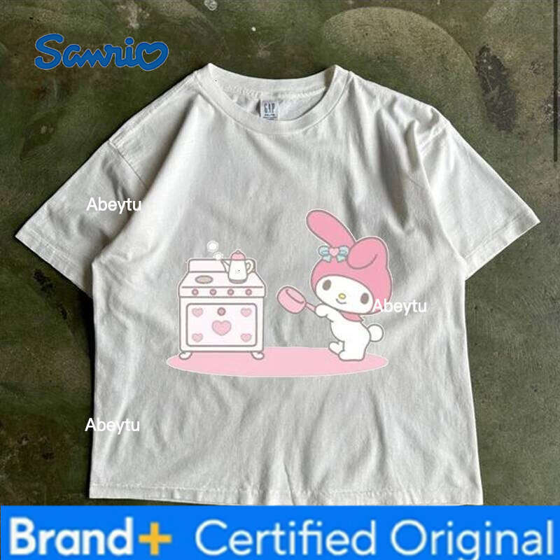 Sanrio Korean Style My Melody Summer Clothing Cartoon T-shirt Print Fashion Cute Girl Casual Versatile Top H260120