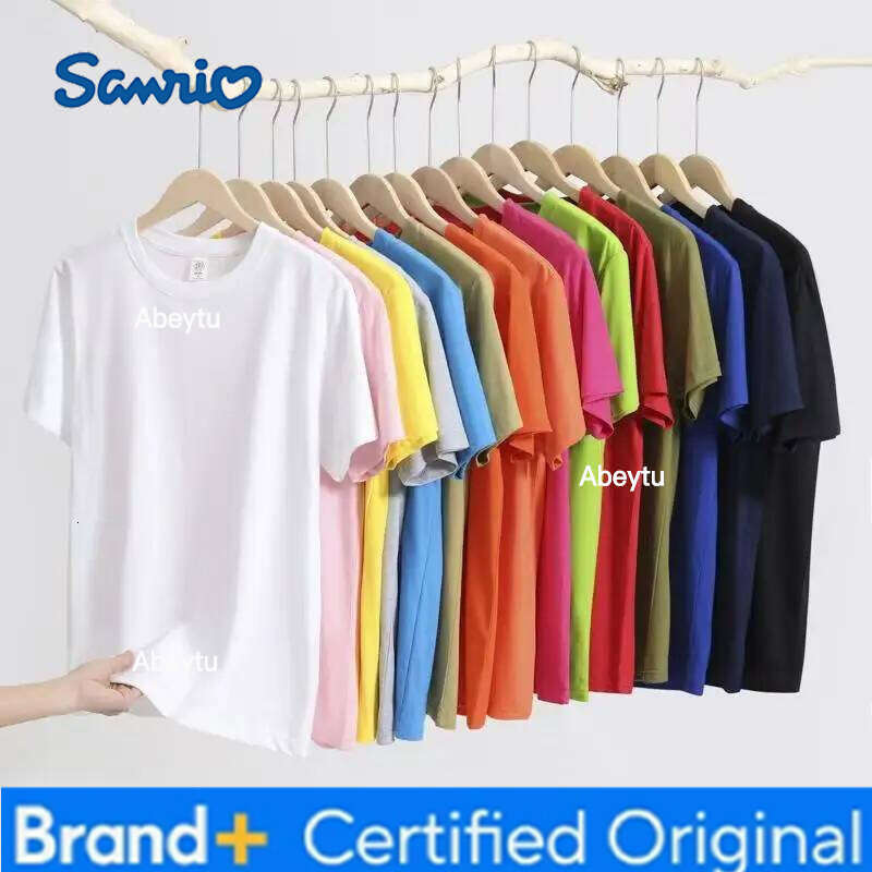 Sanrio Women's New Cute Hello Kitty Pattern Printed Top Oversized Unisex Couple Trend Plus Size Loose Casual Short-sleeved T-shirt H260120