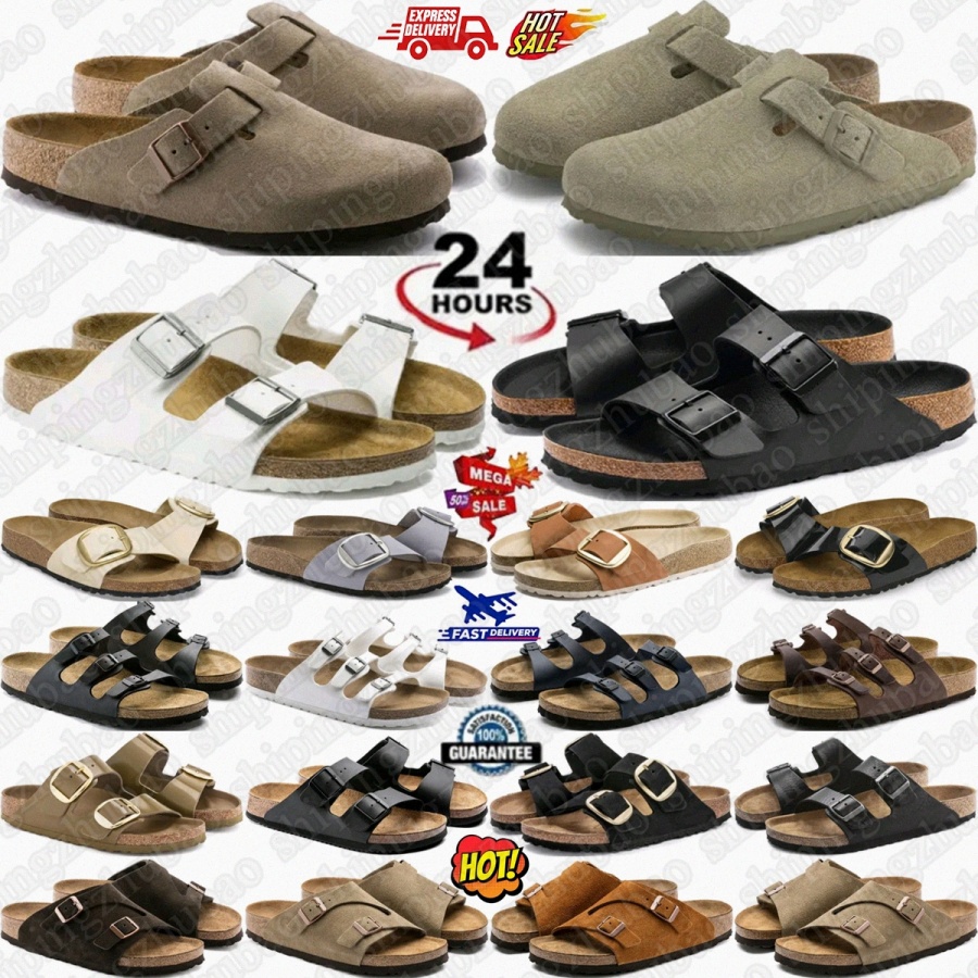 Clogs Designer Boston Slippers Bostonclogs Soft Footbed birko-Flor slides slipper Mocha Men Women Suede Black Taupe Eva Mink Foot Caramel Mens