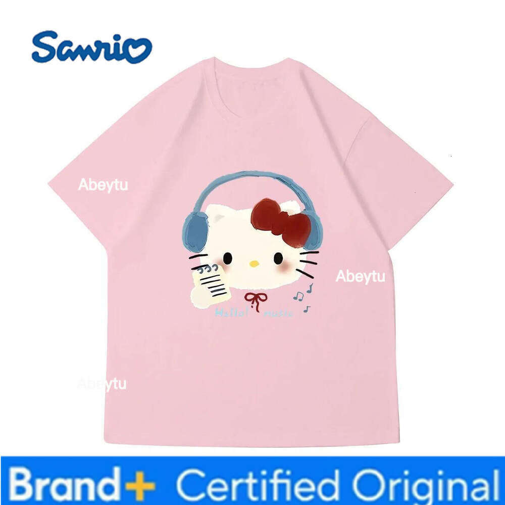 Sanrio Hello Kitty printed short-sleeved t-shirt - trendy summer must-have, versatile and popular, Korean-style top H260120