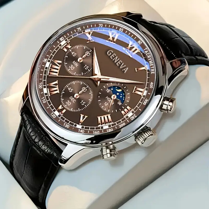 Best-selling men's watch, business automatic quartz watch with glass, fake three-eye men's watchXJ251105