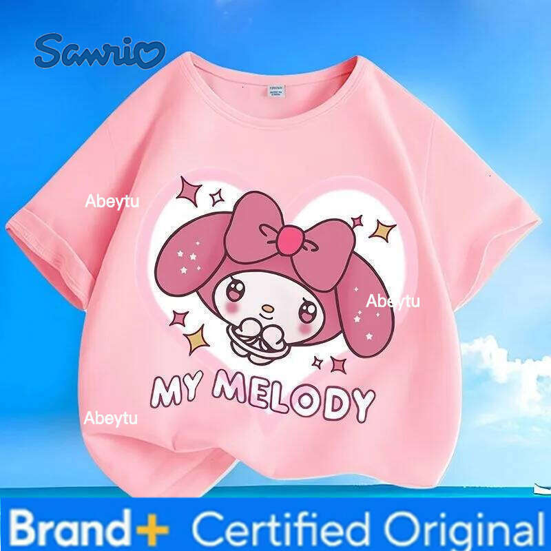 Sanrio Summer Special Price My Melody T-Shirts New Arrival Cute Cartoon Crew Neck Loose Versatile Tops for Boys Girls H260120