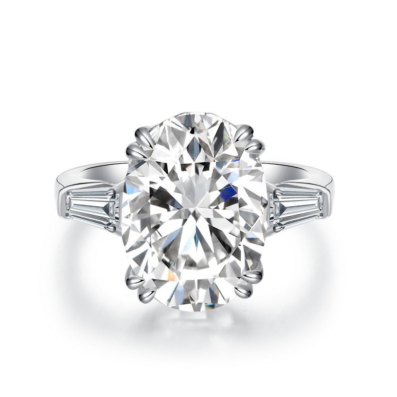 Sparkling Handmade Wedding Rings Luxury Jewelry 925 Sterling Silver Oval Cut White Lab Moissanite Diamond Gemstones Party Eternity Women Bride Ring Lo