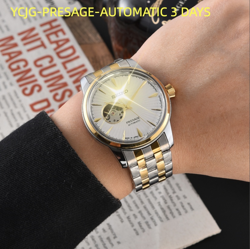 HOT TOP Design Mens women Seikity Watches automatic quartz Movement Male Clock Luxury Business Designer for Men Watch machinery luxe Wristwatches 378