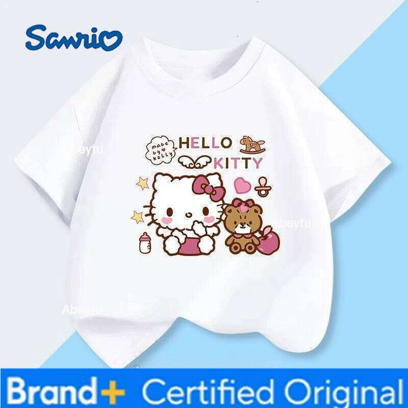 Sanrio Summer Hot Sale Cinnamoroll Kids T-shirt Comfort Loose Breathable Machine Washable Low Maintenance Tops H2601201