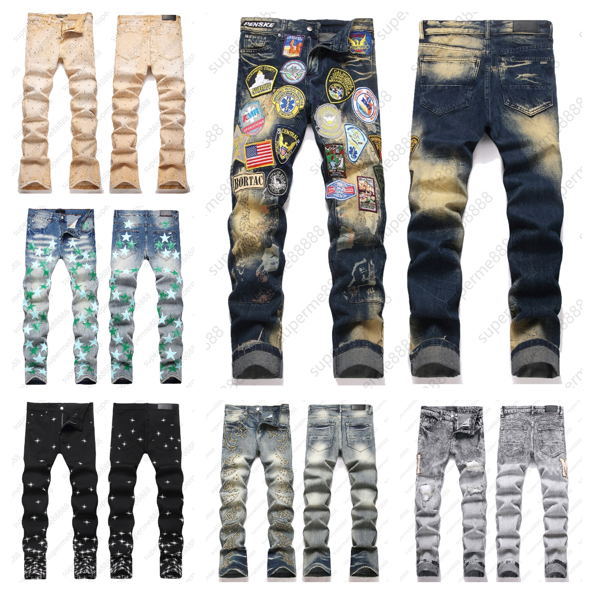 jeans designer jeans mens pants man womens mens jeans black pants amirijeane high-end straight design retro Streetwear Casual Sweatpants designer jeans for mens