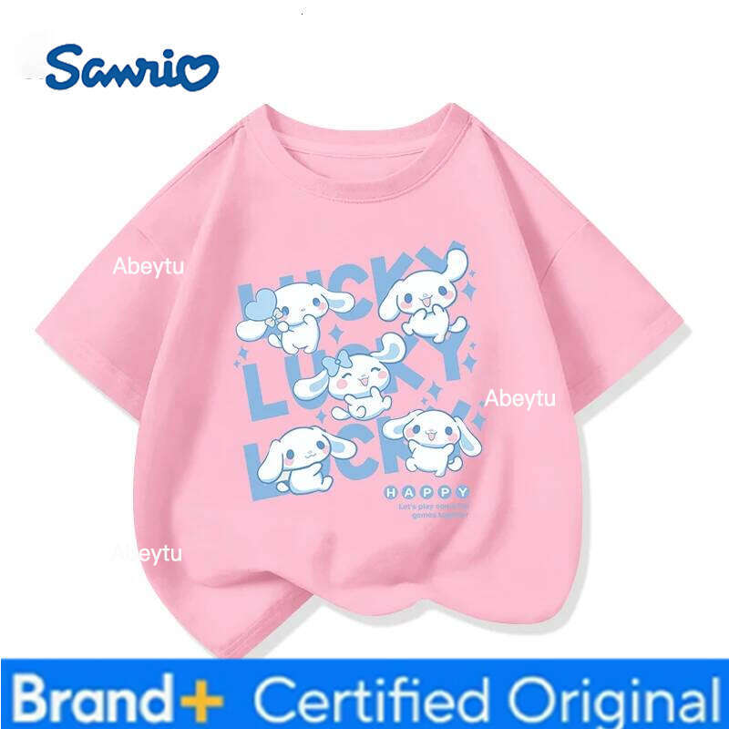 Sanrio 2025 New Yuguigou Cartoon Kids T-shirt Pure Elegance Short Sleeved Children's Summer Clothing H260120
