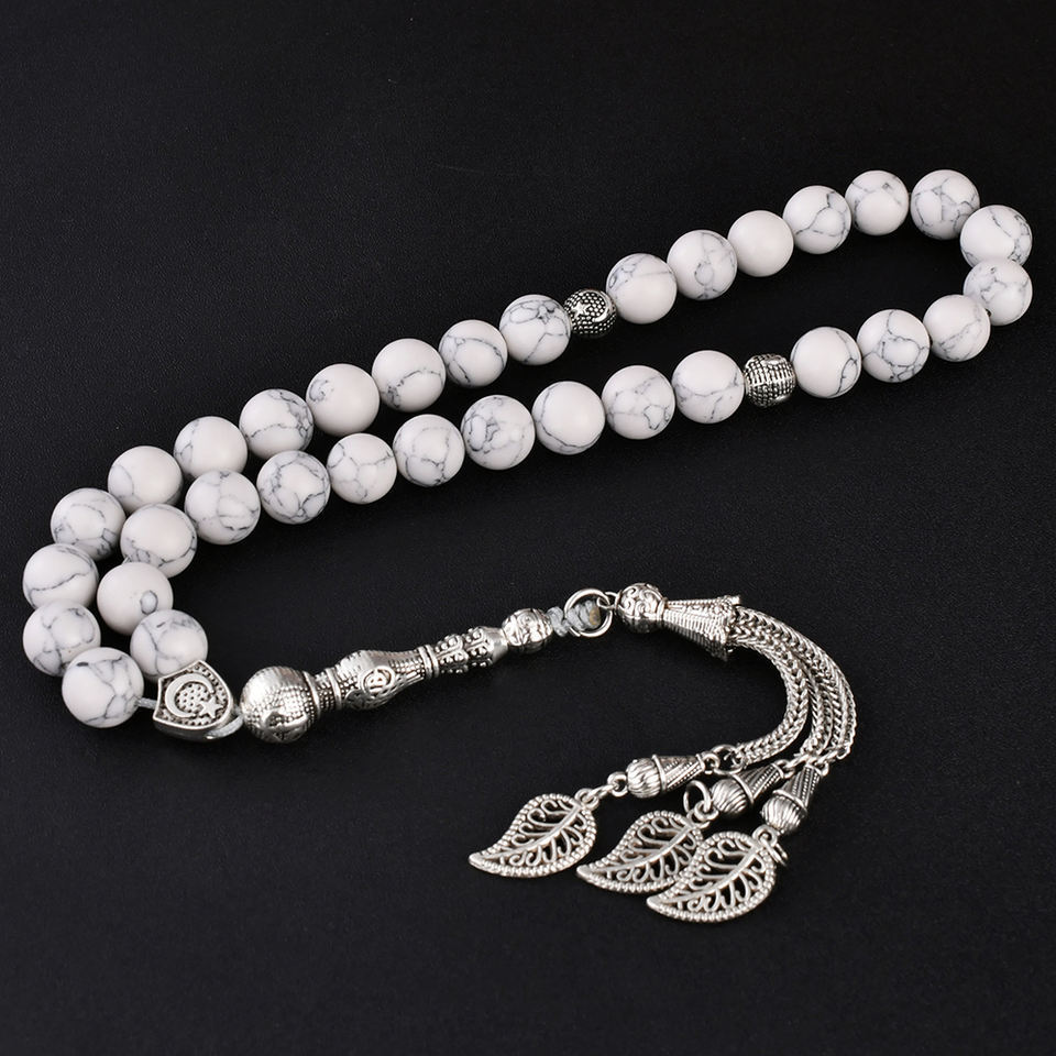 Charm Bracelets Tasbih Natural HOLOLITE STONE Turquoises misbaha isalmic rosary Muslim 3 prayer beads arabic fashion accessories eid gift 230404