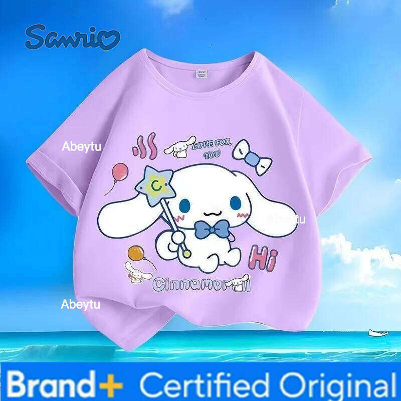 Sanrio Summer Baby Girls Clothes Top Kid Boy Cartoon Printed Sweatshirts Children Fashion Pullover Short Sleeve T-shirts H260120
