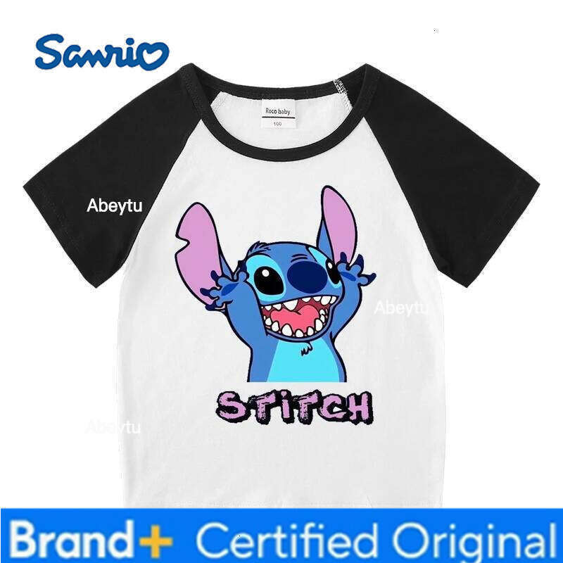 Sanrio Cartoon Cute Hello Kitty Baby Girl Summer T Shirts Tops Crewneck Toddler Costume Children Clothing Short Sleeve Kids Tees 1-8Y H260120