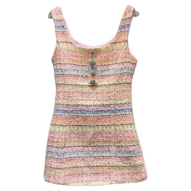 Women's Elegant Tweed Mini Dress shorts Sleeve Lace Trim Button-Up Cocktail Dress Mini Party Dress