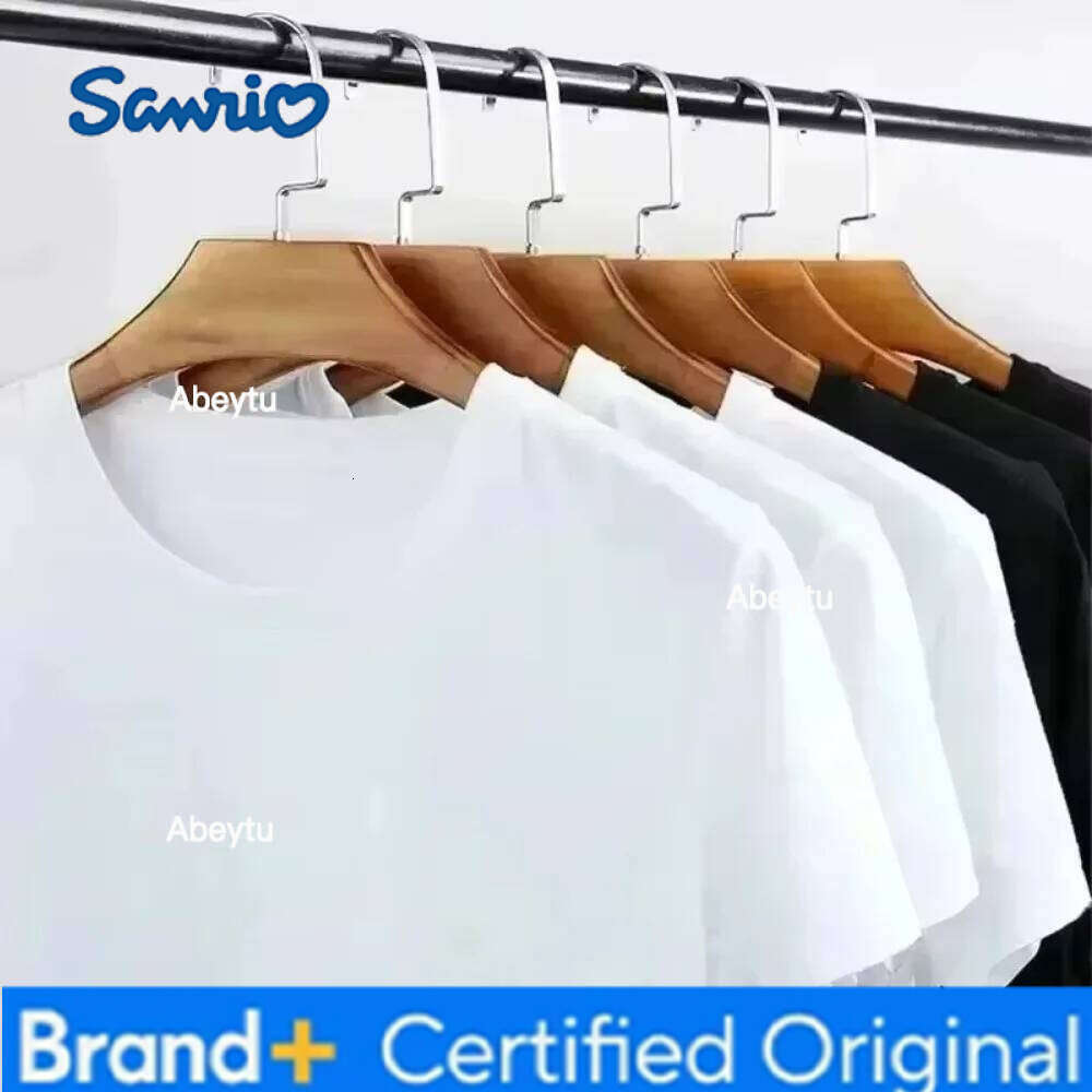 Sanrio MINISO Hello Kity Cartoon Printed Men's Short Sleeved T-shirt for Summer Casual and Comfortable Cotton Round Neck Y2K Top H260120