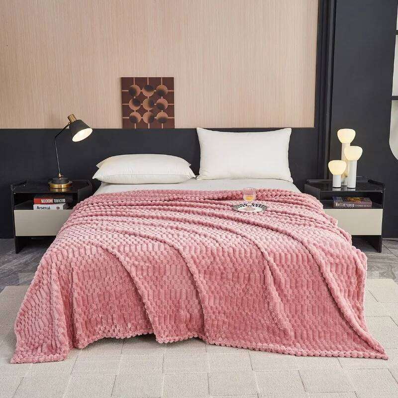 Soft Warm Fluffy Solid Colour Air Conditioning Blanket Sofa Cover Milk Velvet Bedspread Bed for Adults Kids Pet Home Textile W260120