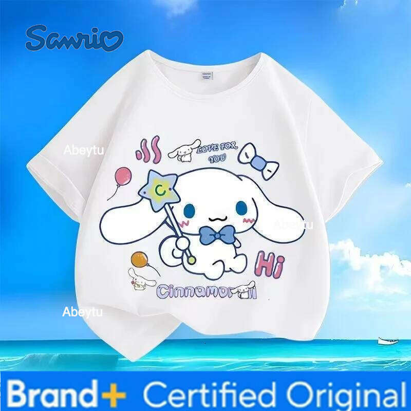 Sanrio Summer Baby Girls Clothes Top Kid Boy Cartoon Printed Sweatshirts Children Fashion Pullover Short Sleeve T-shirts H260120
