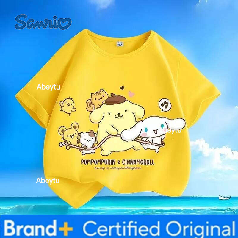 Sanrio Summer Baby Girls Clothes Top Kid Boy Cartoon Printed Sweatshirts Children Fashion Pullover Short Sleeve T-shirts H2601201