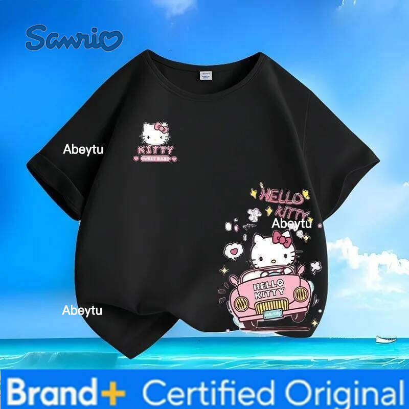 Sanrio New Hello Kitty Cartoon T-Shirts Summer Sale | Kawaii Candy Colors Crew Neck Short Sleeve Tees for Boys & Girls H260120