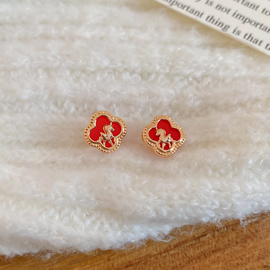 Chinese Style Red Gourd for Women, Autumn and Winter Exquisite Small Micro Inlaid Zircon Earrings, Elegant Versatile New Earrings - view 8