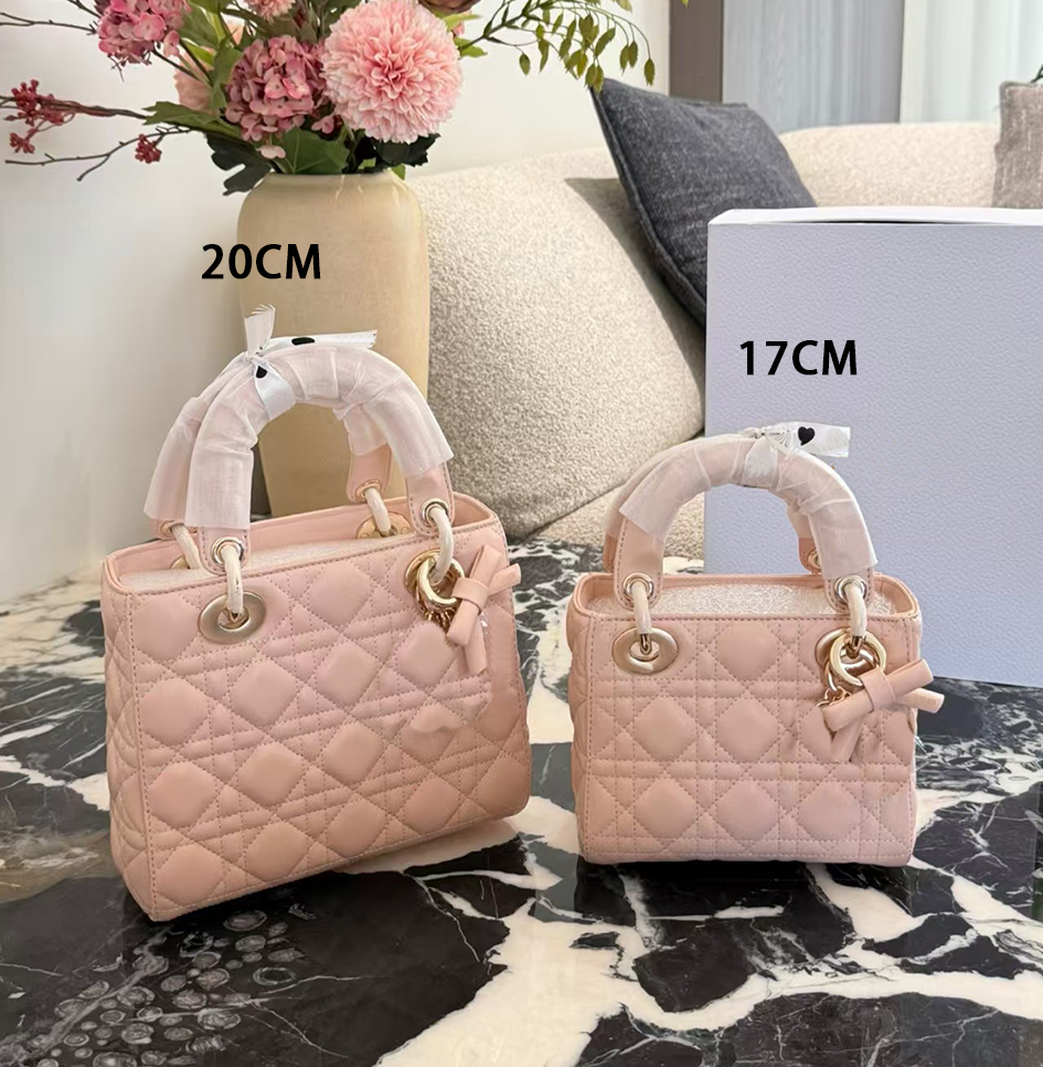 Designer lady handbag Bow jewelry top quality genuine leather shoulder bag Diamond Lattice Multiple colors three sizes available 17CM 20CM