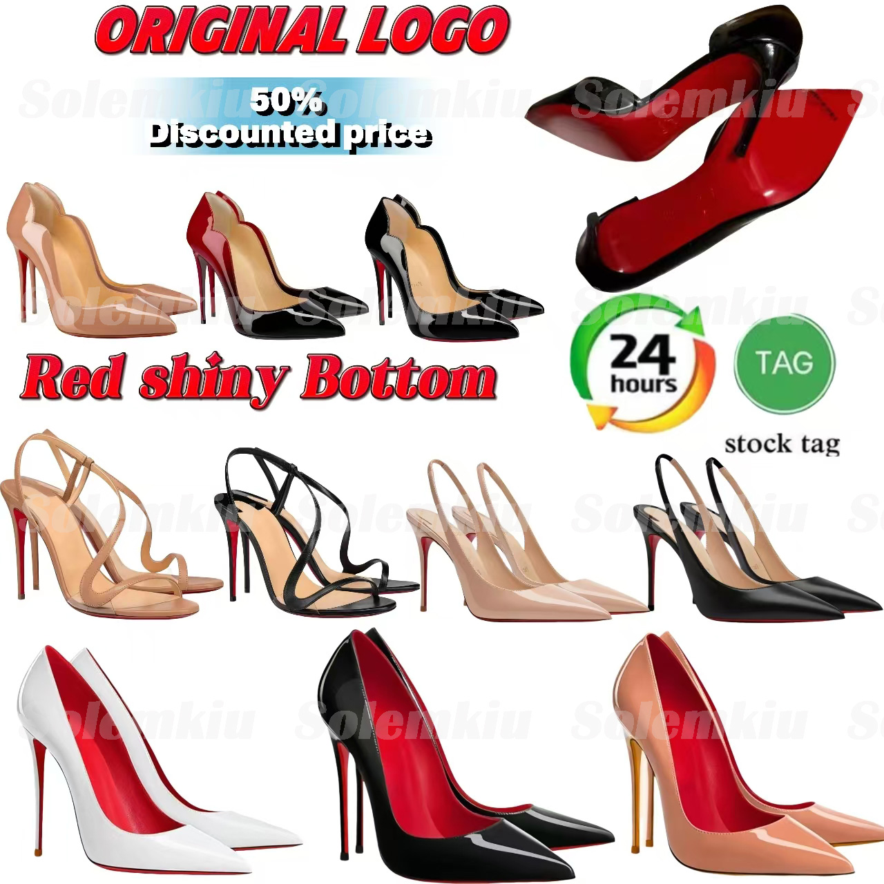 Brand High Heels Red Shiny Bottom Dress Shoes Designer Red Soled Peep Pointed Toe Platform Sandals Patent Stiletto Red Bottom heels Woman Pumps 6cm 8cm 10cm AAA+
