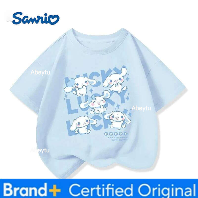 Sanrio 2025 New Yuguigou Cartoon Kids T-shirt Pure Elegance Short Sleeved Children's Summer Clothing H260120