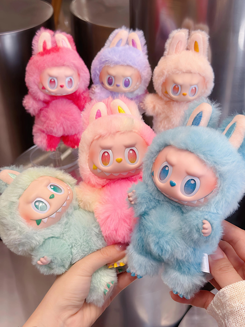 High quality Labubu Plush Doll V1 V2 V3 Style Bd Box The Monsters big into energy Exciting Macaron have a seat Series Toys Cute Action Anime Figure Ki