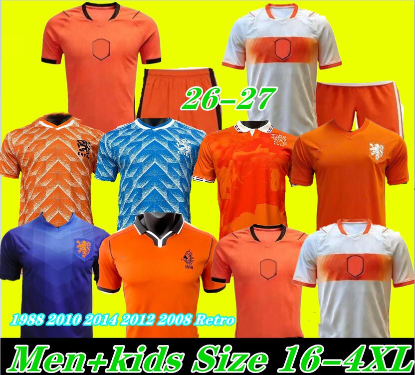 3XL 4XL 26 27 Netherlands European Holland Club Soccer Jersey 2026 Euro Cup Dutch National Team Football Shirt Men Kids Kit Full Set Home 1988 2010 2014 2012 2008 Retro