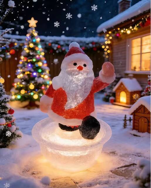 USB Powered Santa Claus - Romantic LED Fountain Night Light for Christmas