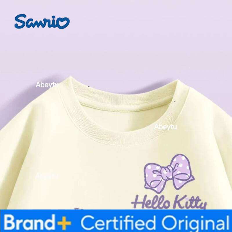 Sanrio Summer Baby Girls 100% Cotton Clothes Kid Children Cute Hello Kitty Printed T-shirts Cartoon Short Sleeve Top Outfits H2601201