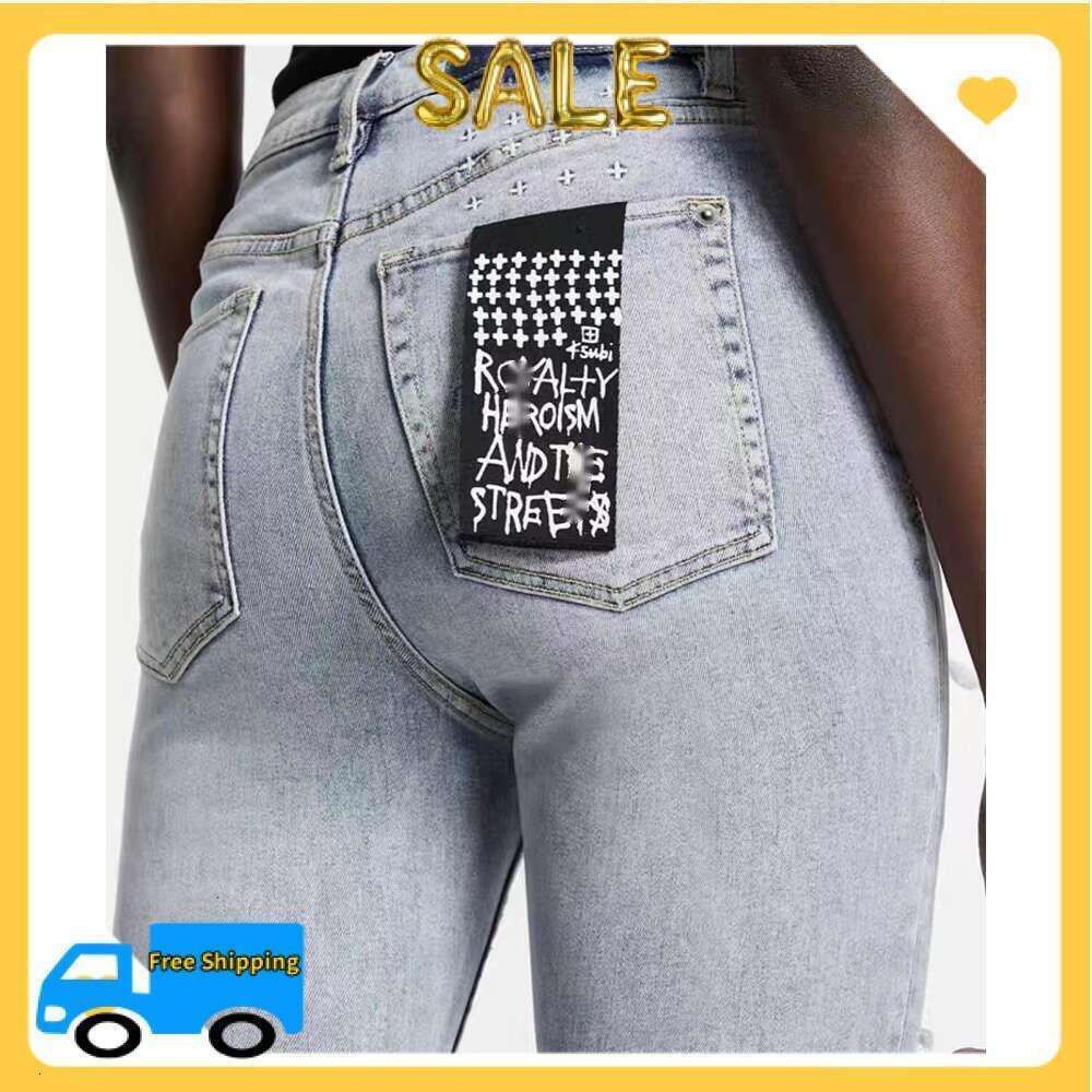 Designer Jeans For Rip Biker Grey Paint Pant Bone Skintight Trend fashions woman quality Ksubi womens designer jeans Jean Denim Shorts