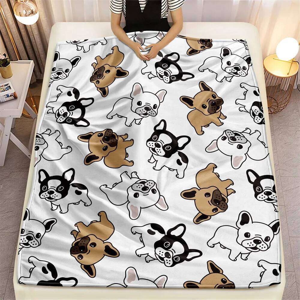 French Bulldog Microfiber Super Soft Throw Blankets For Bed Bedspread Sofa Decorative Camping Picnic Winter Warm Blanket W260120