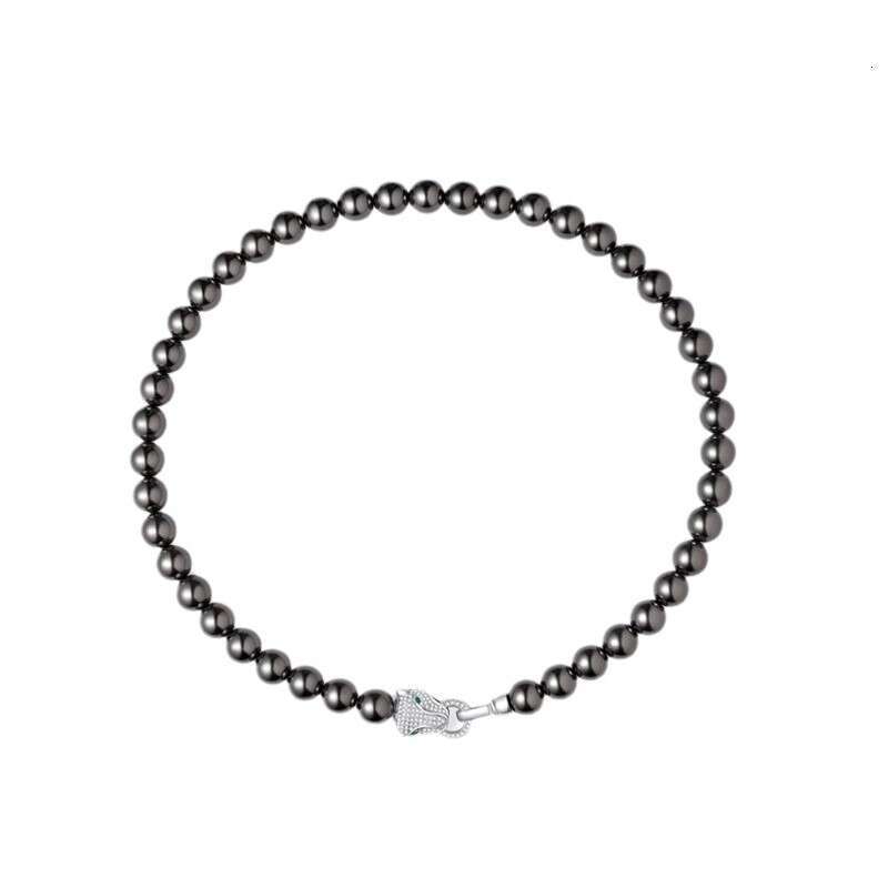 Women's Necklace Leopard Head Gold Pearl Dual-Use Temperament Clavicle Sweater Chain Autumn Winter Layering Gift Jewelry