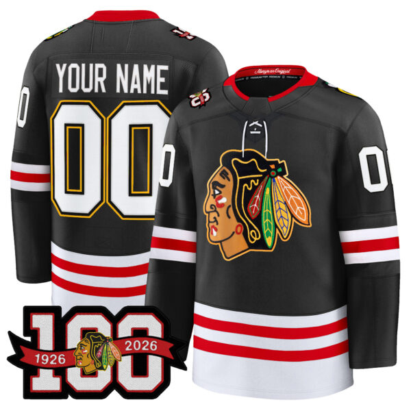 ChicagoBlackhawkss 100th Anniversary Hockey Jersey Bedard Tyler Bertuzzi Ilya Mikheyev Frank Nazar Oliver Moore Alex Vlasic Spencer Knight Andre Burakovsky