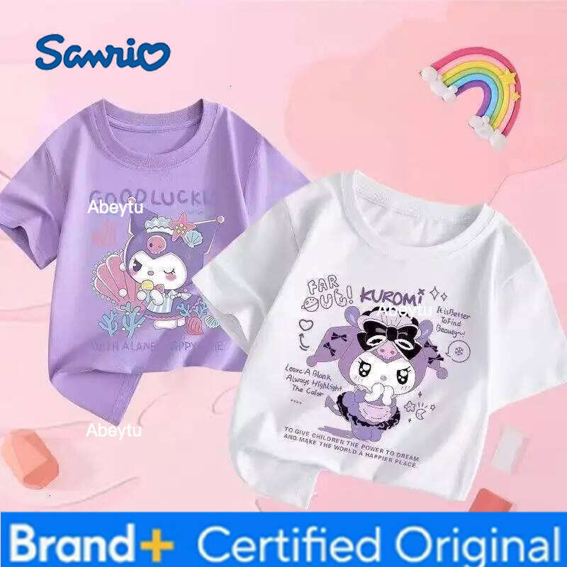 Sanrio 2PCS Baby Girls Cotton Top Kid My Melody Printed Children Autumn Fashion Short Sleeve T-shirt Boy Clothes H2601201