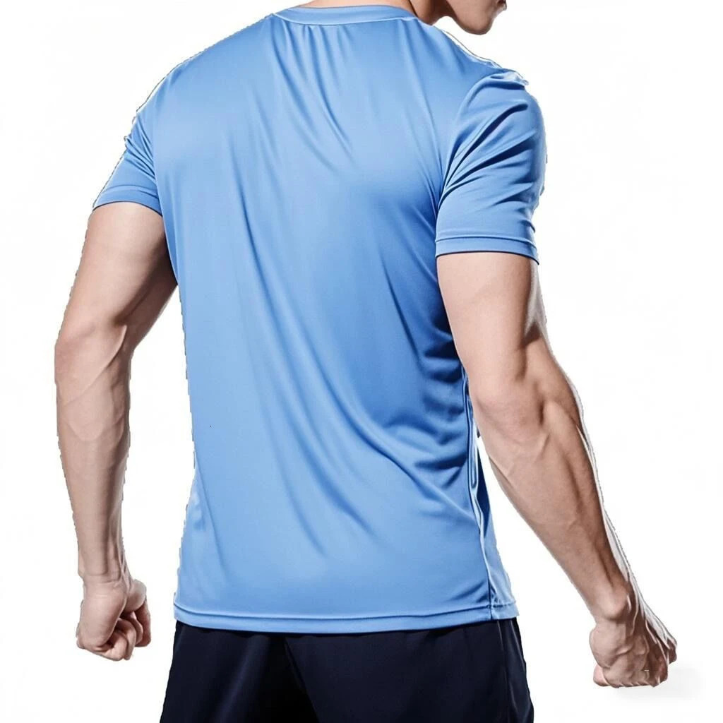 Mens Running T-Shirt Summer Sport Tops Tee Male Football Clothing Quick Dry Tshirt Gym Fitness Workout T Shirt Men 260119