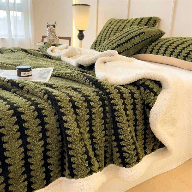 Thick and Warm Flannel Super Soft Fluffy Queen Size Bed Cozy Skin-friendly Multifunctional Nap Blanket W260120